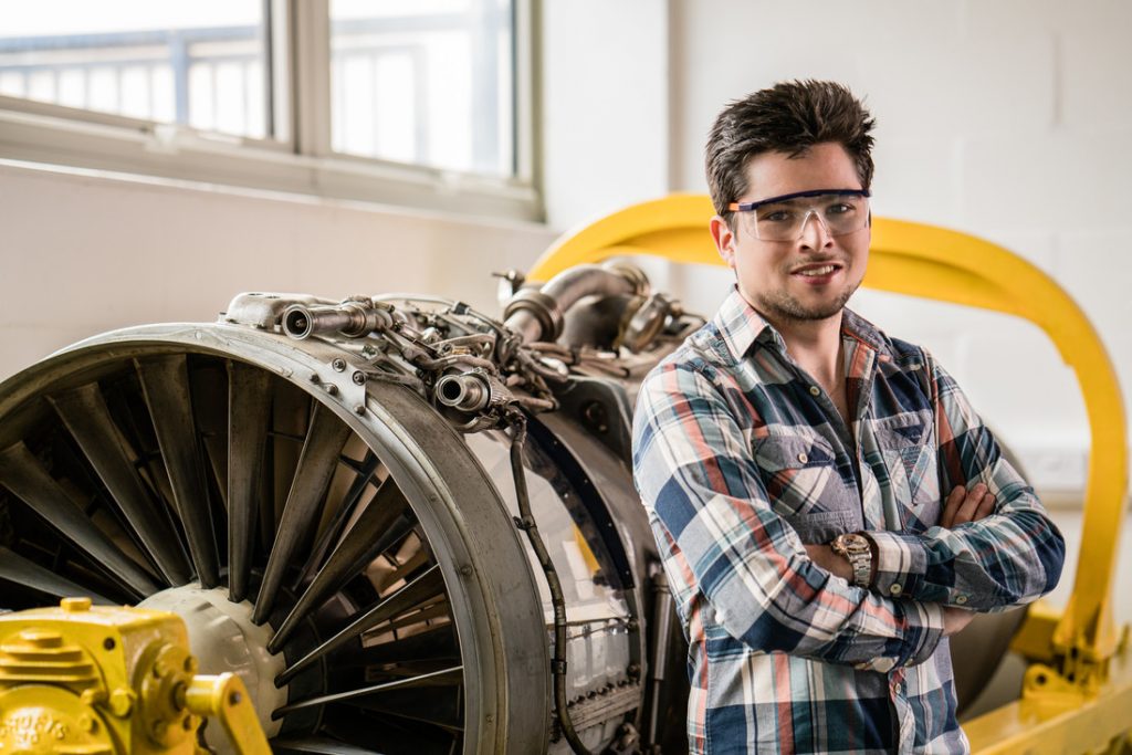 Surrey ISC student Diego Schmider Olivares in an engineering lab at the university.